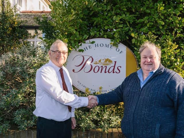 Simon Rigby (right) pictured with former Bonds' owner Martin Molloy