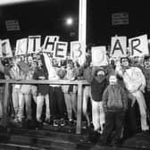 Disgruntled PNE supporters made their feelings known with placards during the 1990 defeat to Bristol Rovers