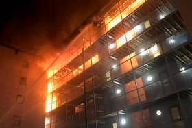 The blaze at The Cube student accommodation in Bolton on November 15 2019