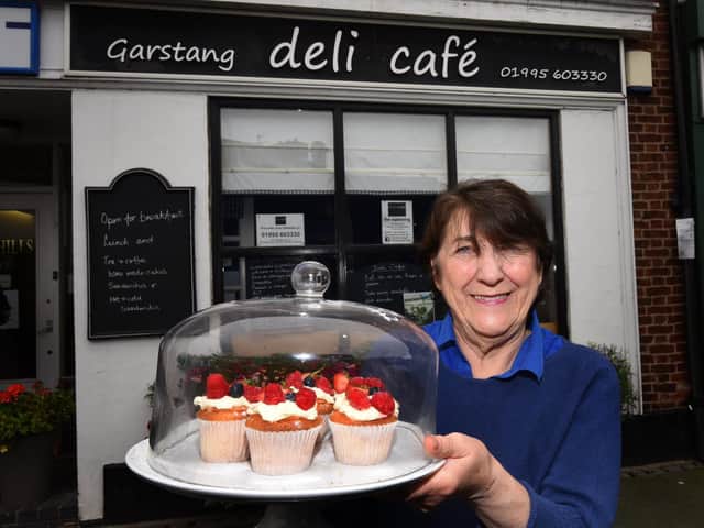 Gwen pictured outside the Garstang deli cafe