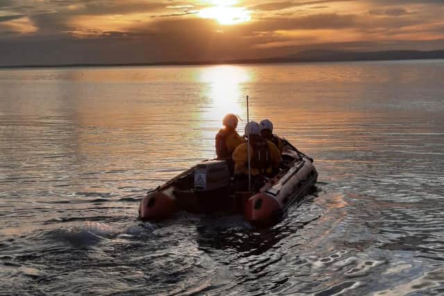 Morecambe's RNLI lifeboat was called out to people cut off by the incoming tide in Morecambe Bay.