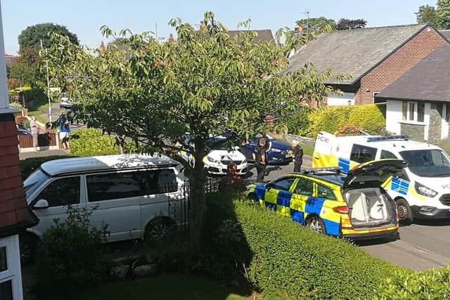 Police at the scene in Glenway, Penwortham yesterday afternoon (July 31)