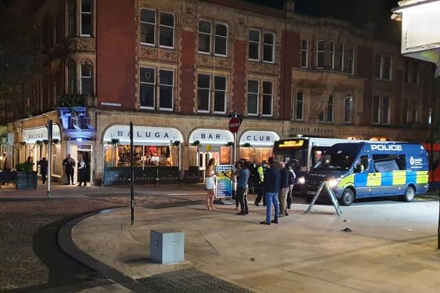 Police were patrolling Preston city centre on Saturday night to ensure the new partial lockdown was adhered to (image: Preston Police - via Twitter)