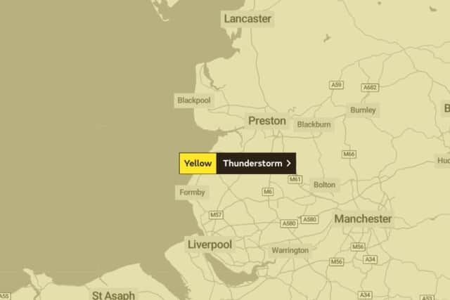 Yellow weather warnings for thunderstorms are in place until Thursday