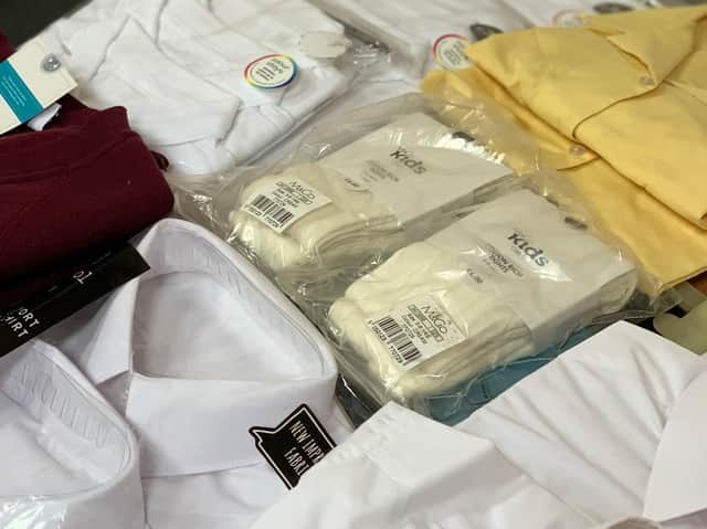 School uniforms have been donated for families who are struggling
