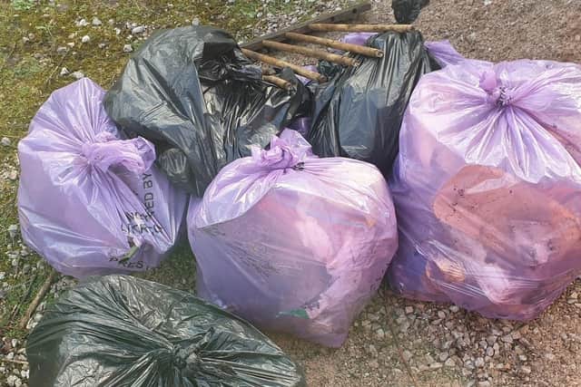 The group of volunteers regularly collect more than 60 bags of litter.