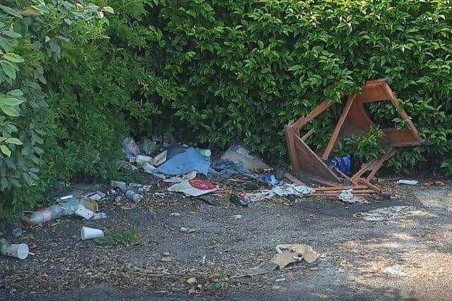 Baffito's car park was used for fly tipping in June.