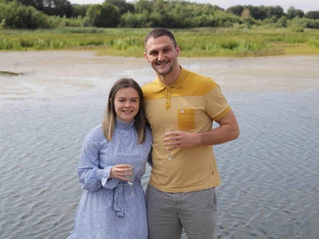 Amy Hayes and Jamie Shattock, of Chorley, who won a wedding at Brockholes Nature Reserve