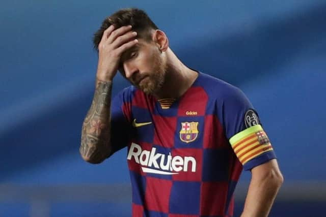 Lionel Messi during Barcelona's humbling at the hands of Bayern Munich