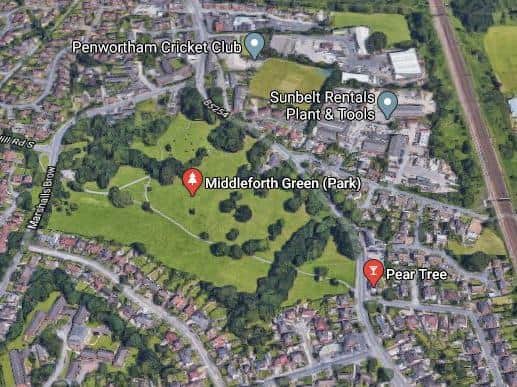Pear Tree park, also known as Middleforth Green, is now off-limits with fines of up to £500 for those found on flouting the closure order. Pic: Google