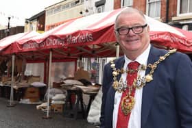 Mayor Steve Holgate has been making himself known to traders and customers at Chorley's outdoor market