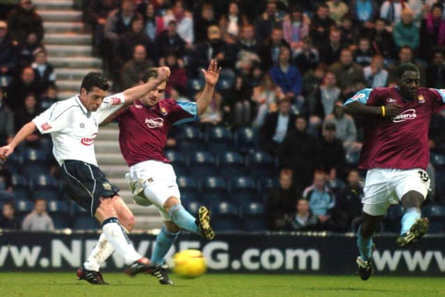 Brian O’Neil hammers home the second goal for Preston