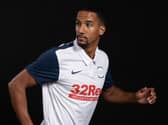 Scott Sinclair's models Preston's new home kit (Photo: PNE FC)