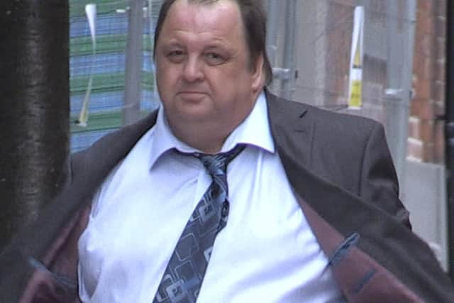 Wakefield council member Alex Kear arriving at Leeds Crown Court to be sentenced for sex offences involving a child under 13