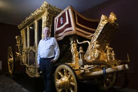 Parliament photo of Sir Lindsay Hoyle, as the Speaker of the House of Commons has made his first visit to Arlington Court to view the historic Speaker State Coach.