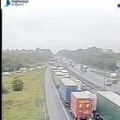 The M6 northbound has 1 lane closed between J26 (Orrell Interchange, M58) and J27 (Standish, Parbold) after a crash this morning (August 25)