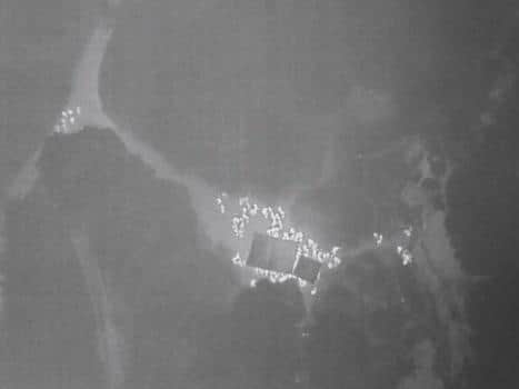 A drone image of an illegal rave in Lancashire where more than 150 people attended. (Credit: Lancashire Police)