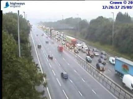 Two lanes on the M6 northbound have been closed following a crash. (Credit: Highways England)