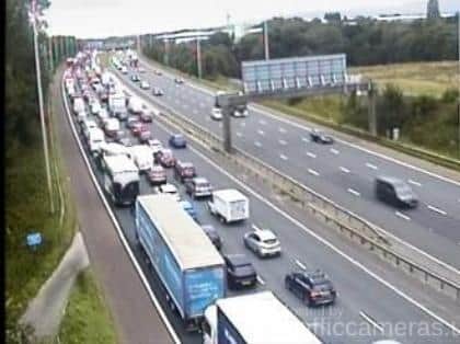 Severe traffic has been building in the area as a result of the lane closures. (Credit: Highways England)