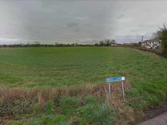 The body of a man in his 70s was found in a pond in a field off Moss Lane, Little Hoole yesterday afternoon (August 26). Pic: Google
