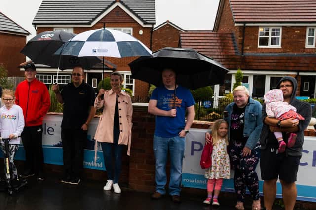 Some of the residents who are campaigning for the housebuilder to install fibre broadband