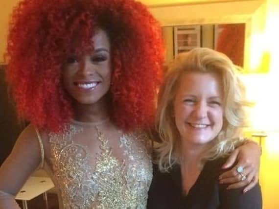 Jenna Barnes, founder and owner of Raine & Bea, with Fleur East (left)