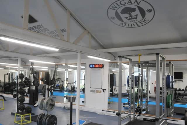 The gym at the Euxton training ground