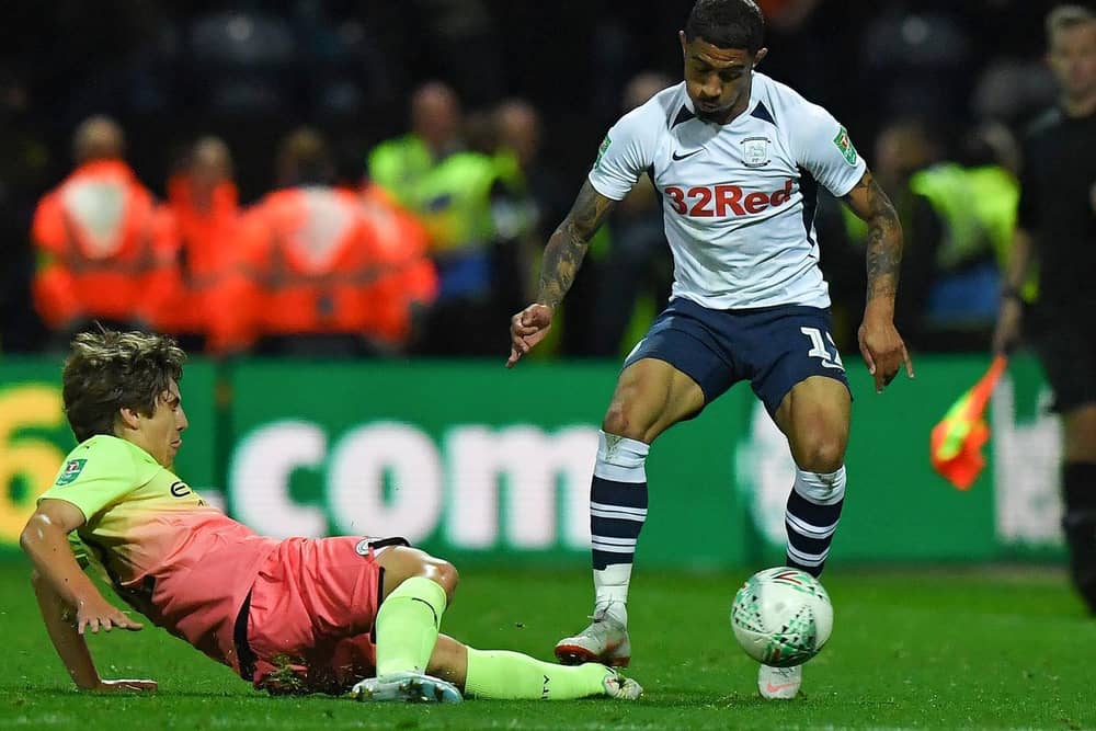 Preston North End's Josh Ginnelly in action against Manchester City at Deepdale last season