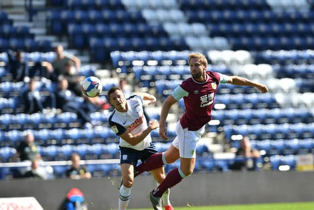 Preston North End winger Billy Bodin in action against Burnley   Picture courtesy of PNE