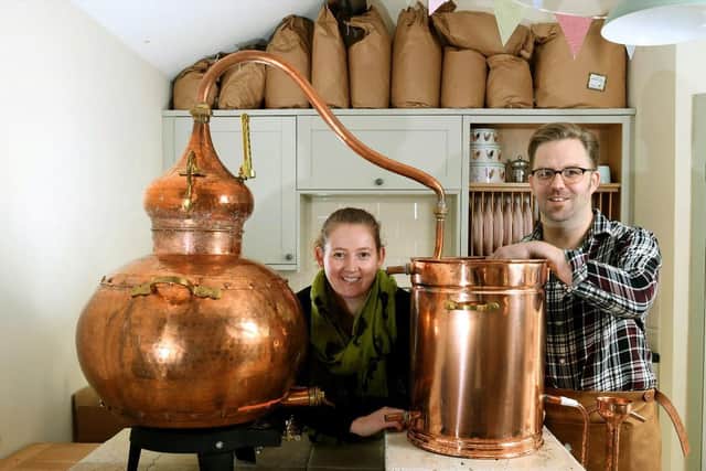 The fire broke out at 7.45am on Monday (August 31) after the traditional copper alembic still (pictured) exploded, sending burning alcohol splashing across the room