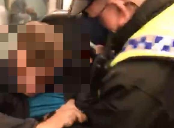 The incident was filmed by another passenger and has been widely shared on social media, where it has been viewed 1.4 million times in less than 48 hours