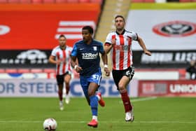 Scott Sinclair on the attack in Preston North End's 2-2 draw against Sheffield United at Bramall Lane  Pic courtesy of PNE