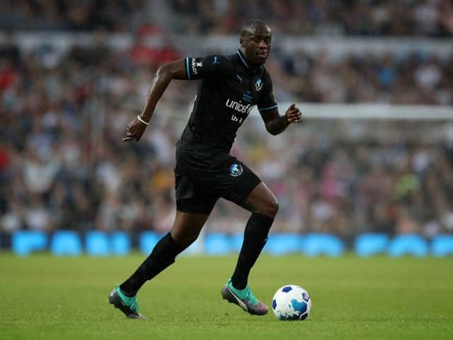 Yaya Toure, pictured during the Soccer Aid for UNICEF 2018 match has apologised for an 'inappropriate joke' that reportedly saw him dropped from this year's game.