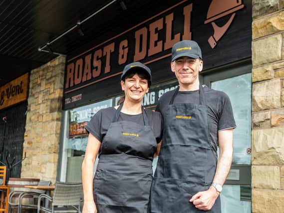 David and Andrea outside their new business Roast & Deli