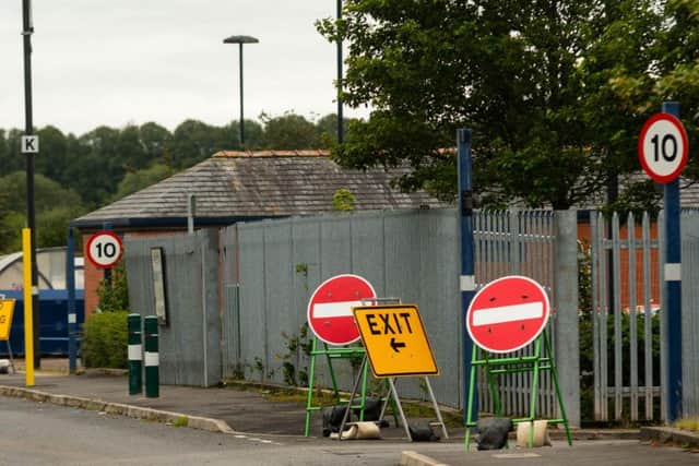 People need an appointment to attend the NHS drive-through testing site on a cordoned-off section of the Park and Ride near the Capitol Centre in Walton-le-Dale