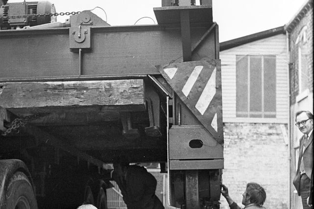 This little chap was fascinated by the huge piece of machinery that was transported through the streets of Wigan in 1972