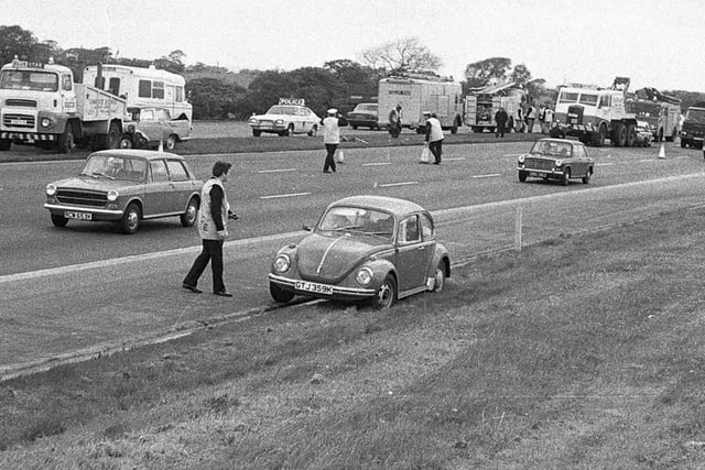 A crash on the M6 near Wigan in 1972