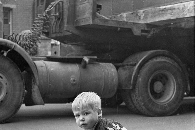 This little chap was fascinated by the huge piece of machinery that was transported through the streets of Wigan in 1972