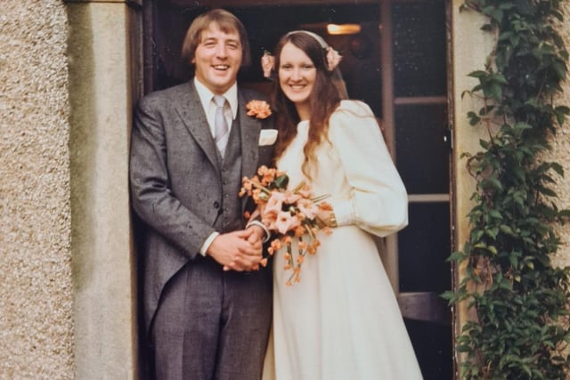 Alex's mum and dad, Kevin and Ann Bisby on their wedding day. Alex and Tash shared the date for their own wedding, 45 years later. Photo: J Harrison, Tarleton
