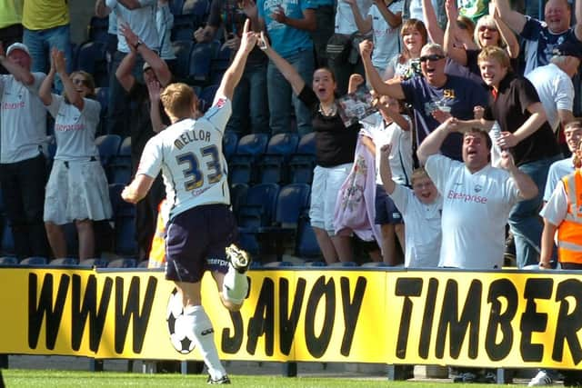 Neil Mellor celebrates giving PNE the lead against Swansea