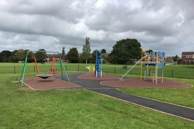 The children's play area funded by Friends of Conway Park