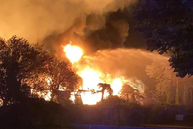 Eight fire engines from Lancashire, Greater Manchester and Merseyside were mobilised to fight the fire