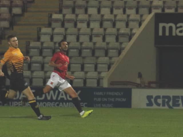 Aaron Wildig scored the only goal for Morecambe