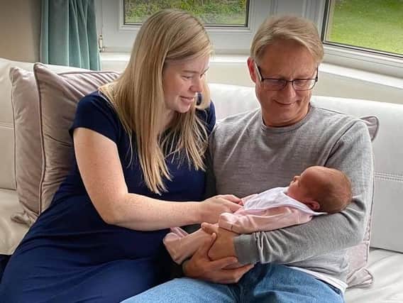David and Emma Morris with their newborn daughter Chloe.