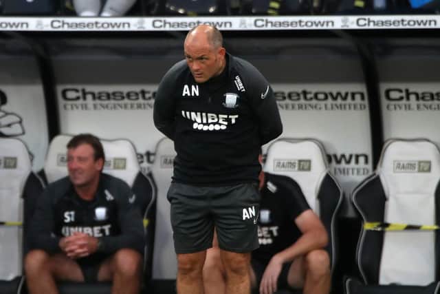 Preston North End manager Alex Neil during the Carabao Cup win over Derby at Pride Park