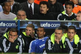 Jose Mourinho (second right) during the UEFA Champions League Group B match between Chelsea and Rosenborg at Stamford Bridge on September 18, 2007