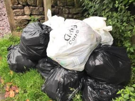 Some of the rubbish already collected from the River Darwen by Hoghton residents