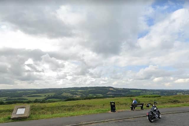 The viewing point on the A5209 looking across the site (image:  Google)