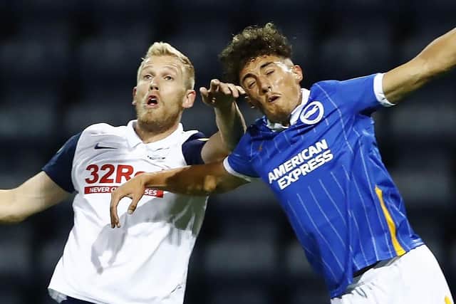 Jayden Stockley fought a lone battle up front against Brighton