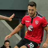 Rhys Turner in action for Morecambe